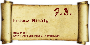 Friesz Mihály névjegykártya