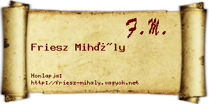 Friesz Mihály névjegykártya